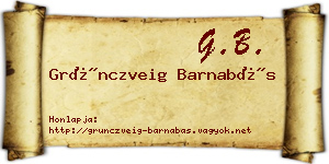 Grünczveig Barnabás névjegykártya